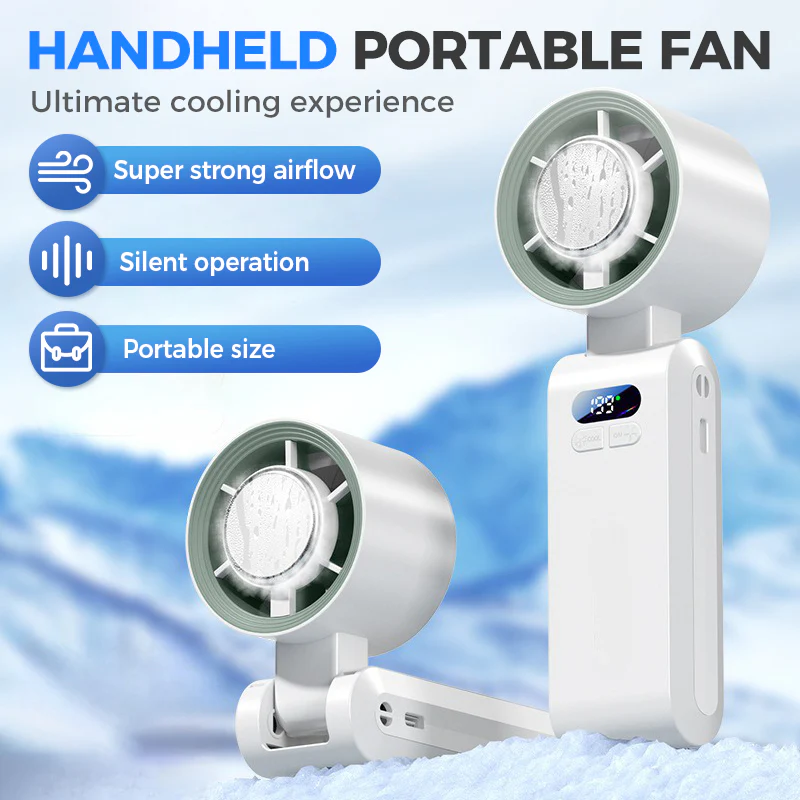 Handheld Portable Fan with Ice Cooler