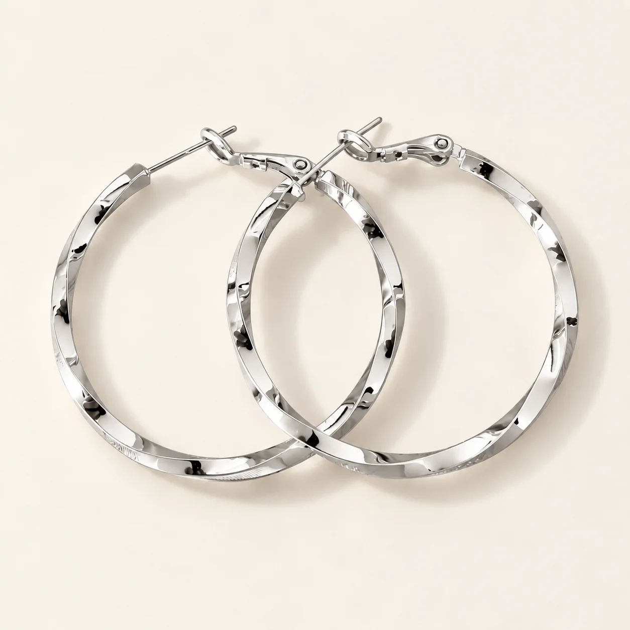 Faceted Classic Hoop Earrings