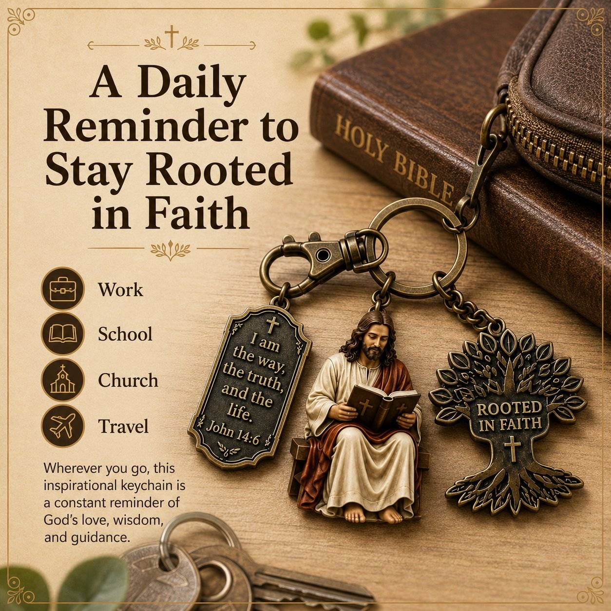 🔥50% OFF🔥 Bible Reading Keychain — Carry Faith With You 🙏