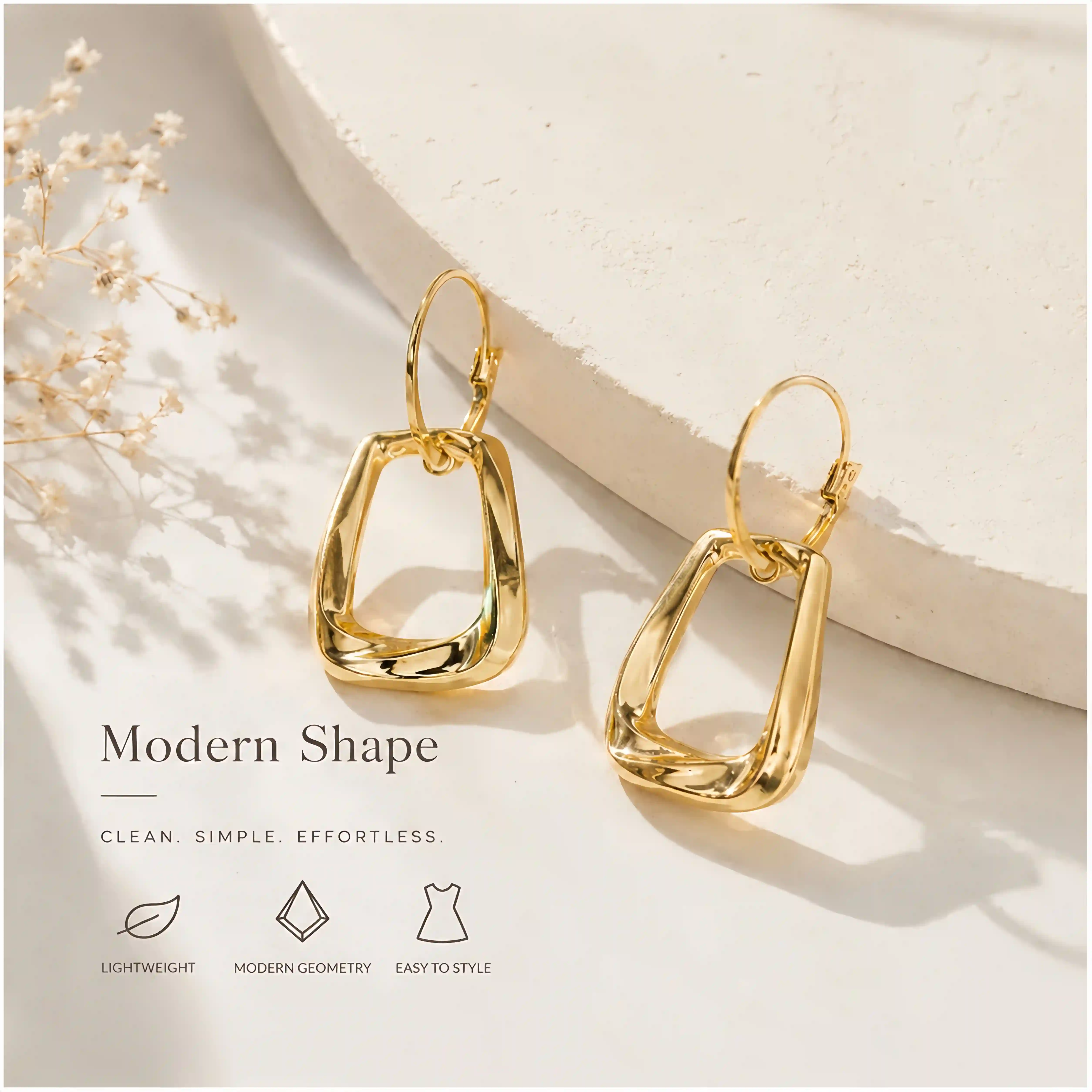 Avery Geometric Gold-Tone Dangle Earrings