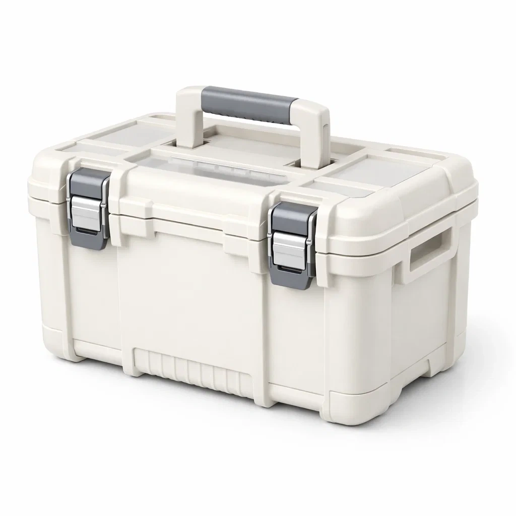 Boîte à outils en plastique avec clips de verrouillage-homelayered