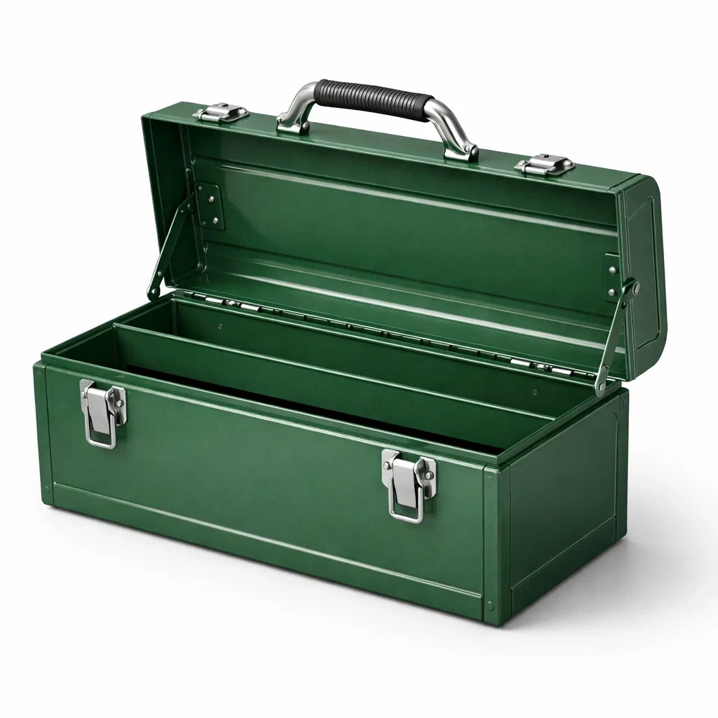 Boîte à outils en métal vert 45x20x15 cm-homelayered