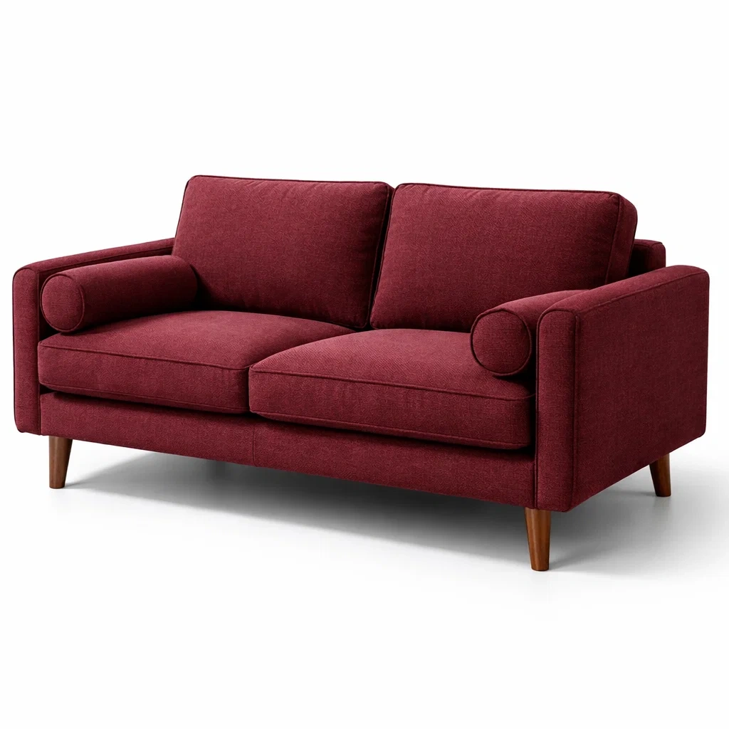 Canapé deux places en tissu avec structure en bois-homelayered