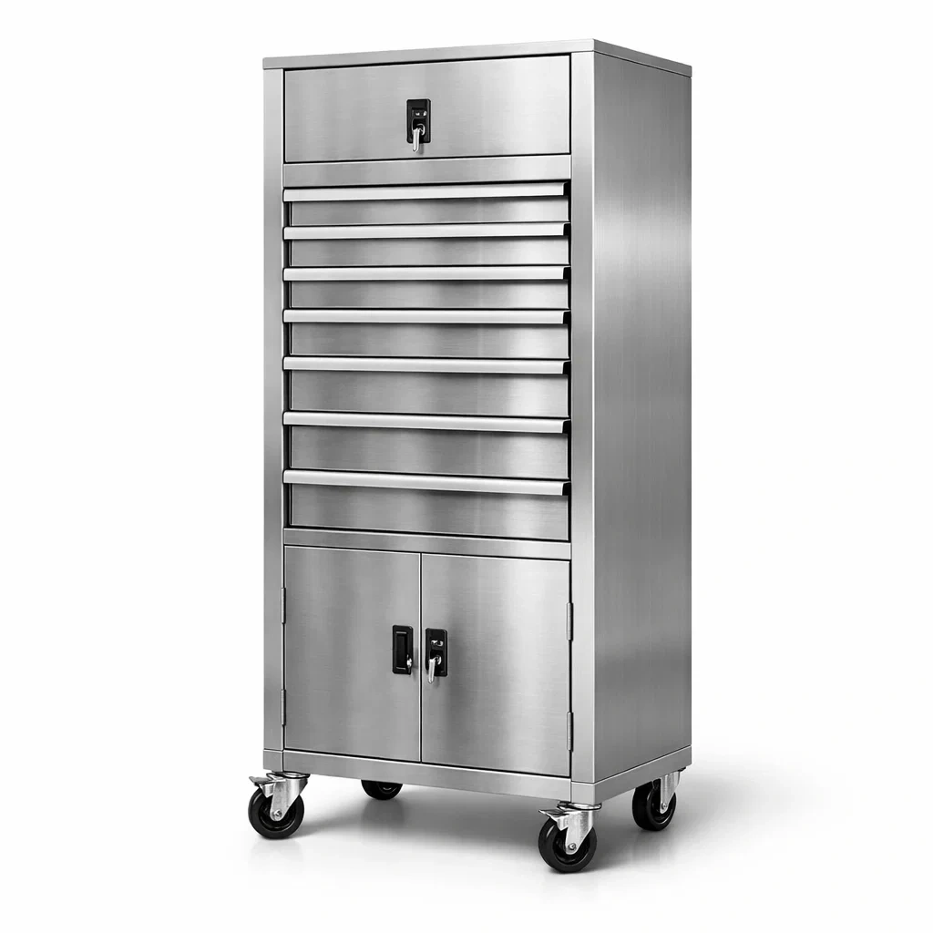 Armoire à outils en métal avec tiroirs et roulettes-dwellinspire