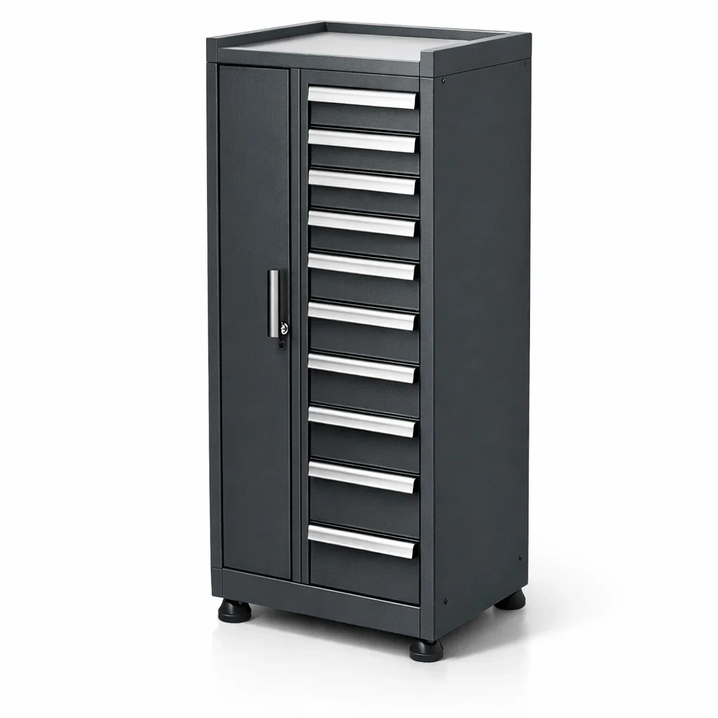 Armoire à outils en métal noir avec 10 tiroirs-dwellinspire