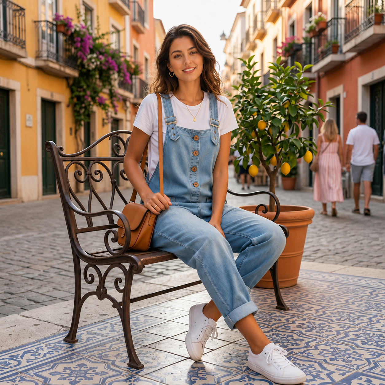 Women’s Relaxed Denim Dungarees 