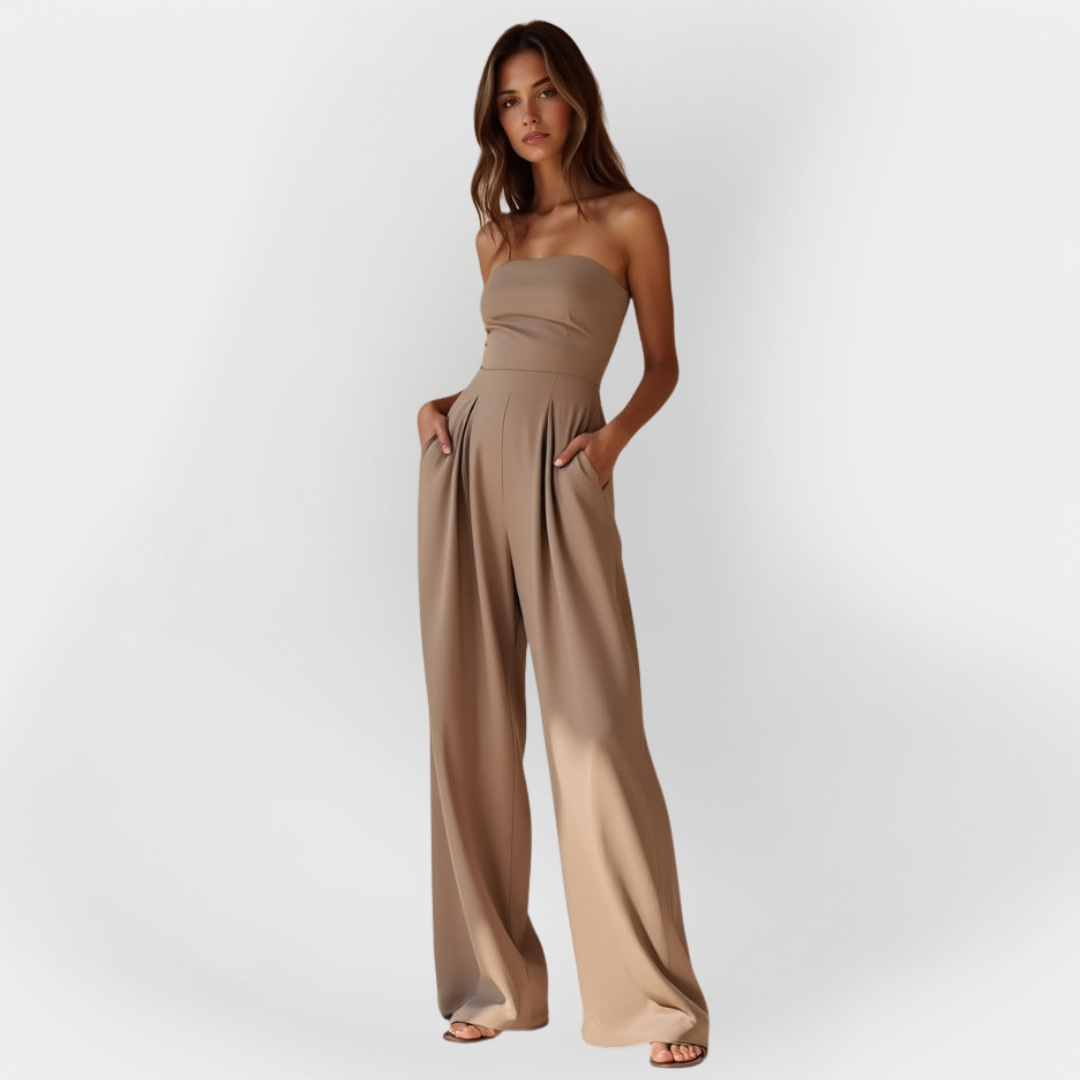 Strapless Wide-Leg Jumpsuit