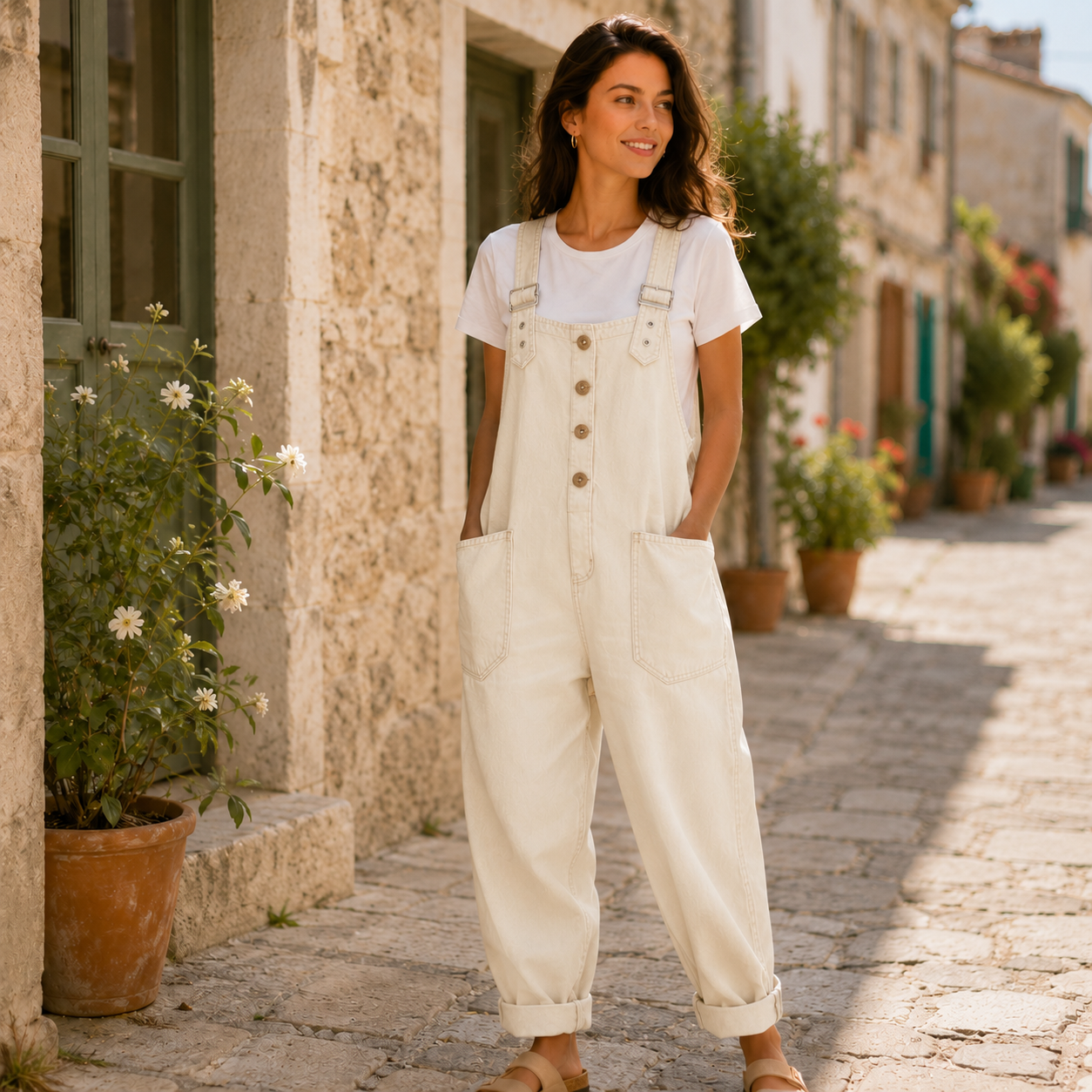 Women’s Relaxed Denim Dungarees 