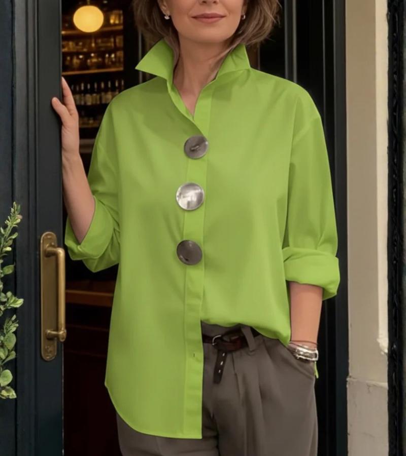 Elegant Women’s Blouse with Refined Collar & Relaxed Fit – Perfect for Work and Everyday Wear