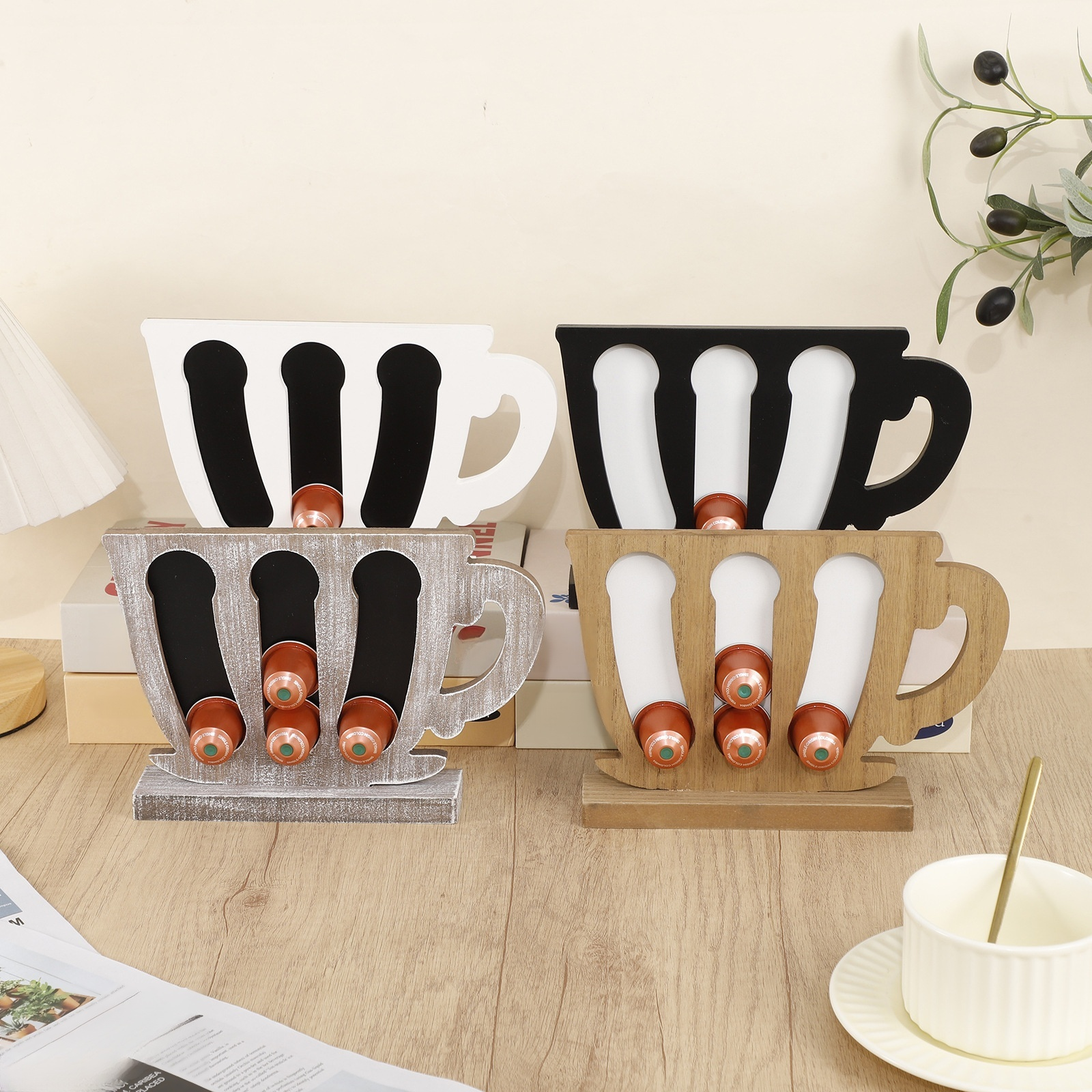 Dekoratives Holzaufbewahrungselement für Zuhause