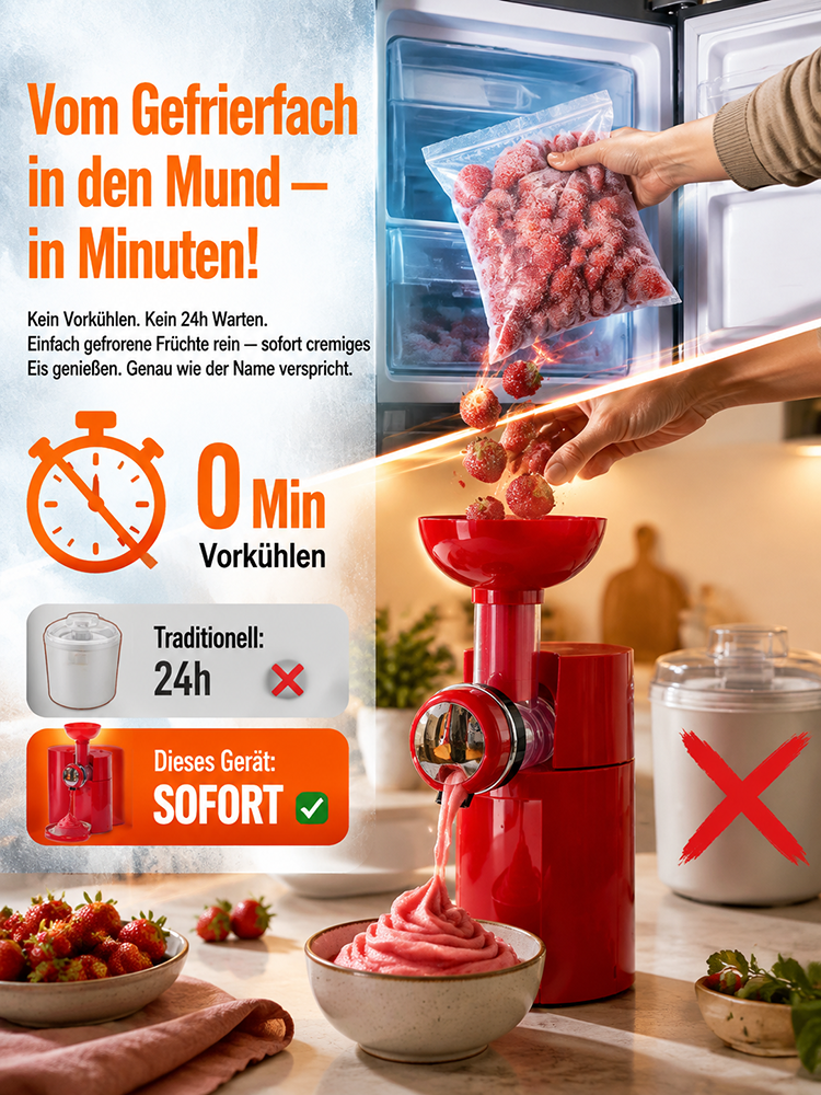 Kompakte Mini‑Kompressor‑Eismaschine | Kein Vorfrieren erforderlich, selbstgemachtes Eis