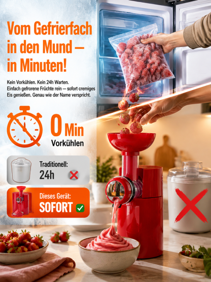 Kompakte Mini‑Kompressor‑Eismaschine | Kein Vorfrieren erforderlich, selbstgemachtes Eis