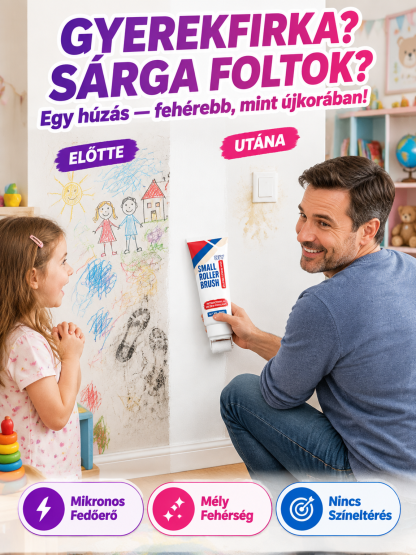 🎨 [Prémium DIY] Vízálló 360° Faljavító Henger – Radírozd le a Penészt és a Firkát! 💦