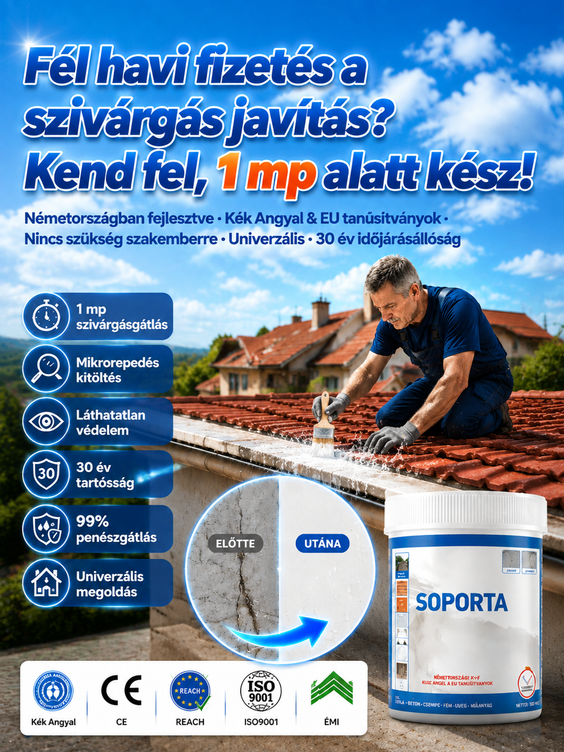 🛠️Többcélú vízálló javító| 1 Másodperces Azonnali Tömítés & 30 Év Védelem (Német Technológia)| Penészgátló, Hőálló (-40°C~120°C) Vízálló Bevonat| Univerzális Láthatatlan Ecsetelhető Folyadék Minden Felületre🌿