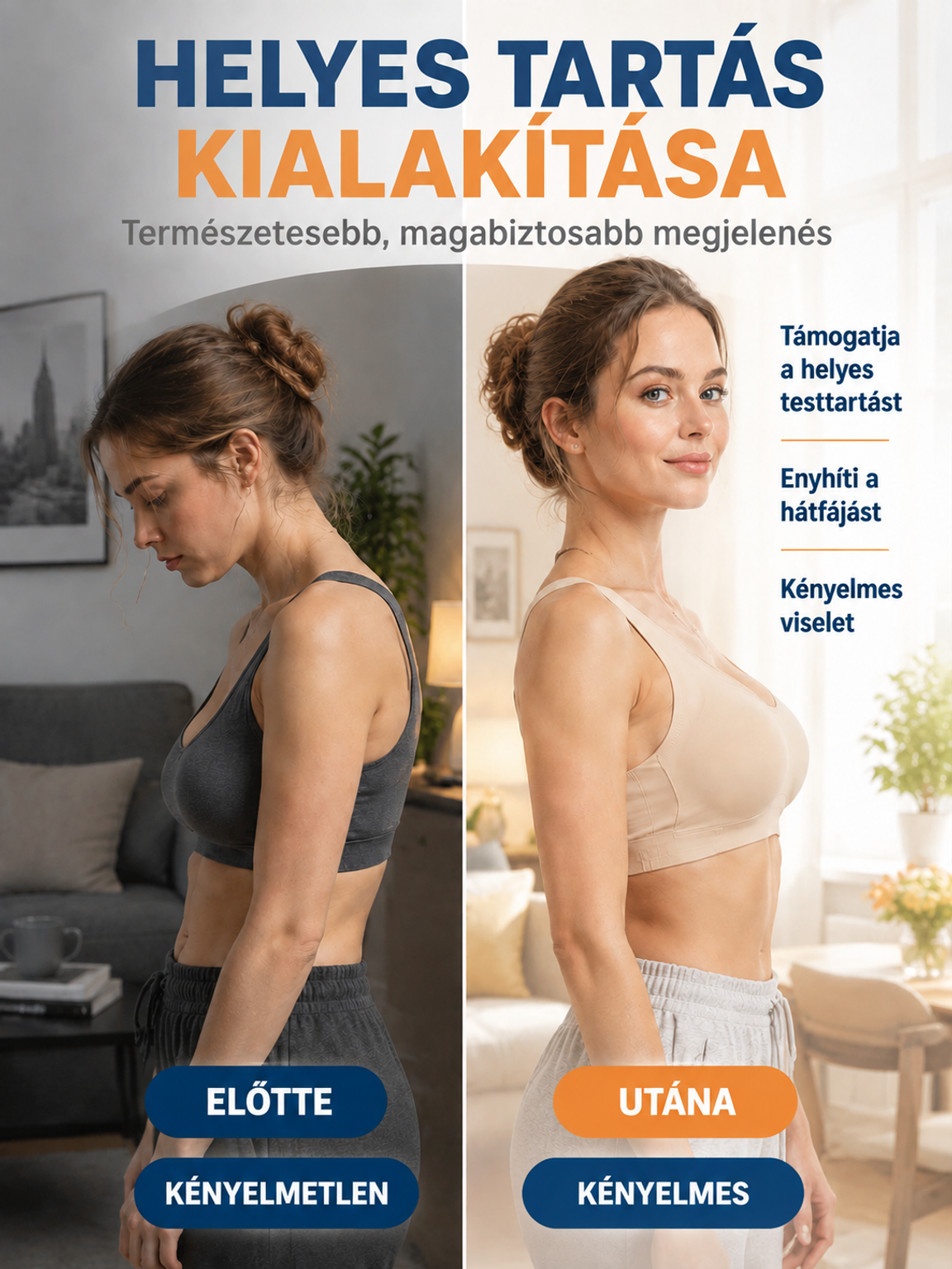 💃【Azonnali testtartás-korrekció】Tökéletes tartású, merevítő nélküli melltartó👙– Emel, Formál és Támogat 24/7 ⏳