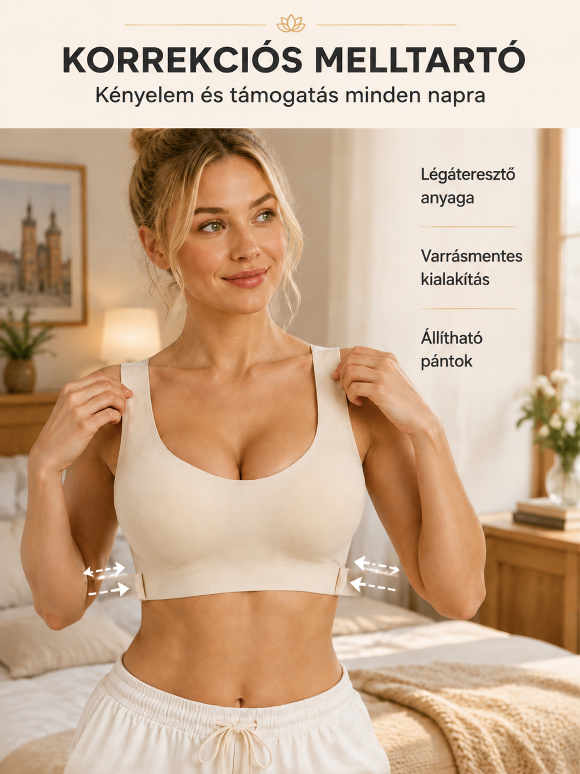 💃【Azonnali testtartás-korrekció】Tökéletes tartású, merevítő nélküli melltartó👙– Emel, Formál és Támogat 24/7 ⏳