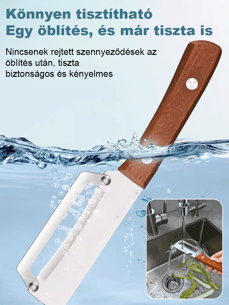 🌟[Konyhai Csoda] Extra Nagy Rozsdamentes Acél Multifunkciós Hámozó | 3 az 1-ben.🌟Nagy méretű rozsdamentes acél multifunkciós kés