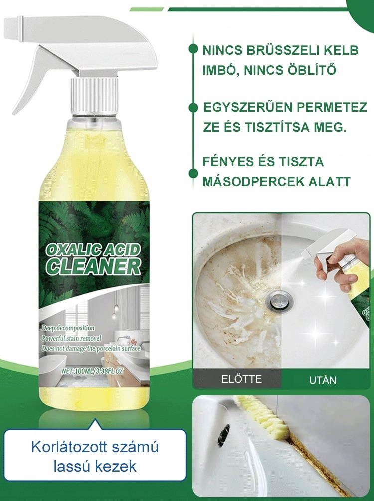 Csak 3 másodperc, és eltűnik a 10 éves makacs vízkő! Oxálsav tisztítószer