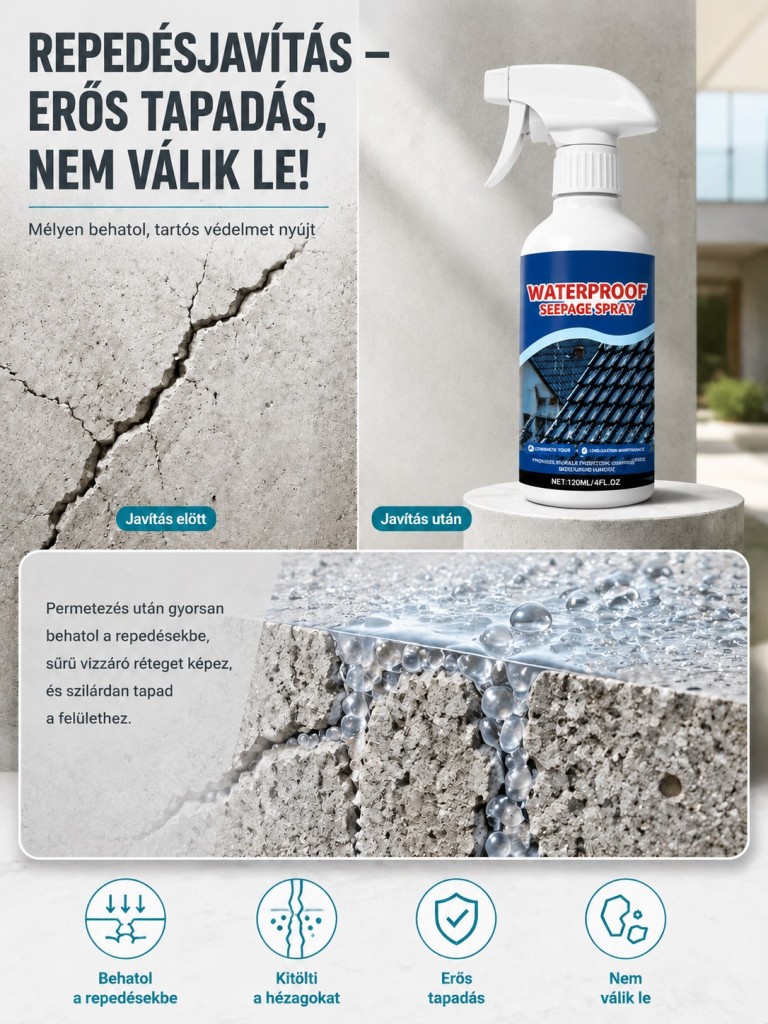 💥【3 Másodperces Csoda】Vízálló és szivárgásmentes tömítő spray(Ipari Erősségű)💥