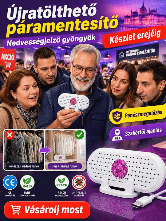 🔥 [Prémium Akció] Ciklikus Páramentesítő Készülék USB Regenerálással | Védelem a Ruháknak ⚡🌧️