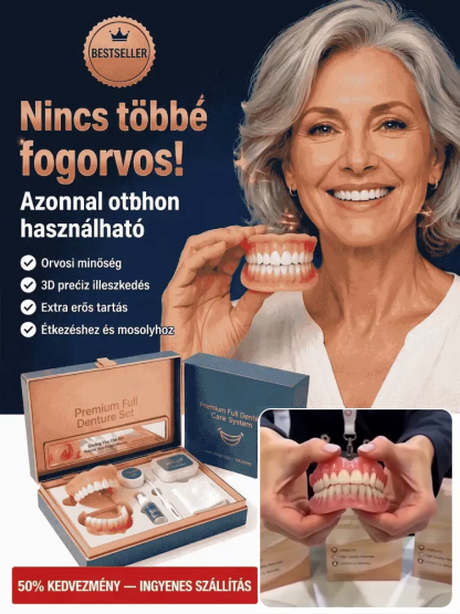 💎 Prémium teljes fogsor készlet | Ragasztó Nélküli, 8x Erősebb Tapadás | Tökéletes Mosoly 3 Perc Alatt| Hiányzó Fogak Azonnali Elrejtése | Fájdalommentes Felhelyezés Otthon |  Azonnali Hollywoodi Mosoly✨
