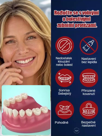 🦷 [VIP Készlet] Prémium Műfogsor Ragasztó Nélkül ✨ Azonnali Tökéletes Mosoly (-50% Akció)