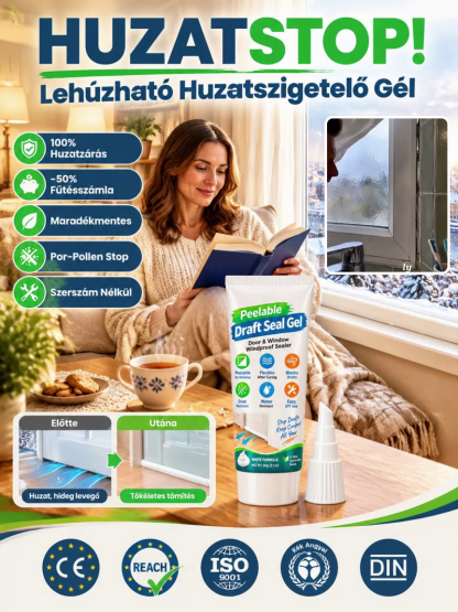 🌡️⚡ Huzatblokkoló & Hőmegtartó Gél – Azonnali 22°C-os Meleg Otthon | Por-, Pollen- és Szélvédelem (-50%)