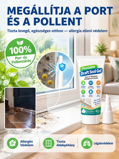 🌡️⚡ Huzatblokkoló & Hőmegtartó Gél – Azonnali 22°C-os Meleg Otthon | Por-, Pollen- és Szélvédelem (-50%)
