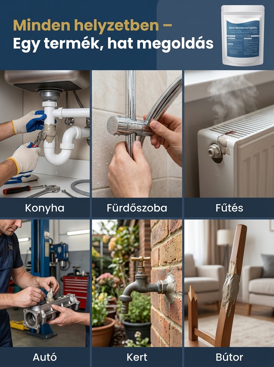 🏠【Tartós Javítás】AB Univerzális Javító Ragacs| 500°C Hőálló / Hegesztés Helyett / Végleges Vízálló Tömítés(Fúrható/Csiszolható)🛠️