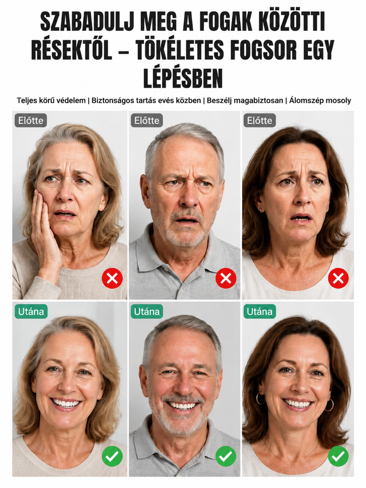 🦷👄Orvosi minőségű teljes műfogsor koronák|Stabil, Kényelmes és Fájdalommentes Megoldás!| Ragasztó Nélküli, 8x Erősebb Tapadás | Tökéletes Mosoly 3 Perc Alatt| Hiányzó Fogak Azonnali Elrejtése |  Azonnali Hollywoodi Mosoly😁✨