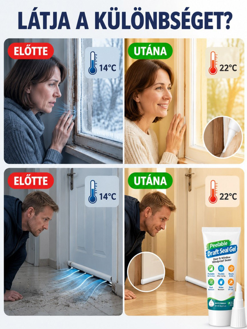 🌡️⚡ Huzatblokkoló & Hőmegtartó Gél – Azonnali 22°C-os Meleg Otthon | Por-, Pollen- és Szélvédelem (-50%)