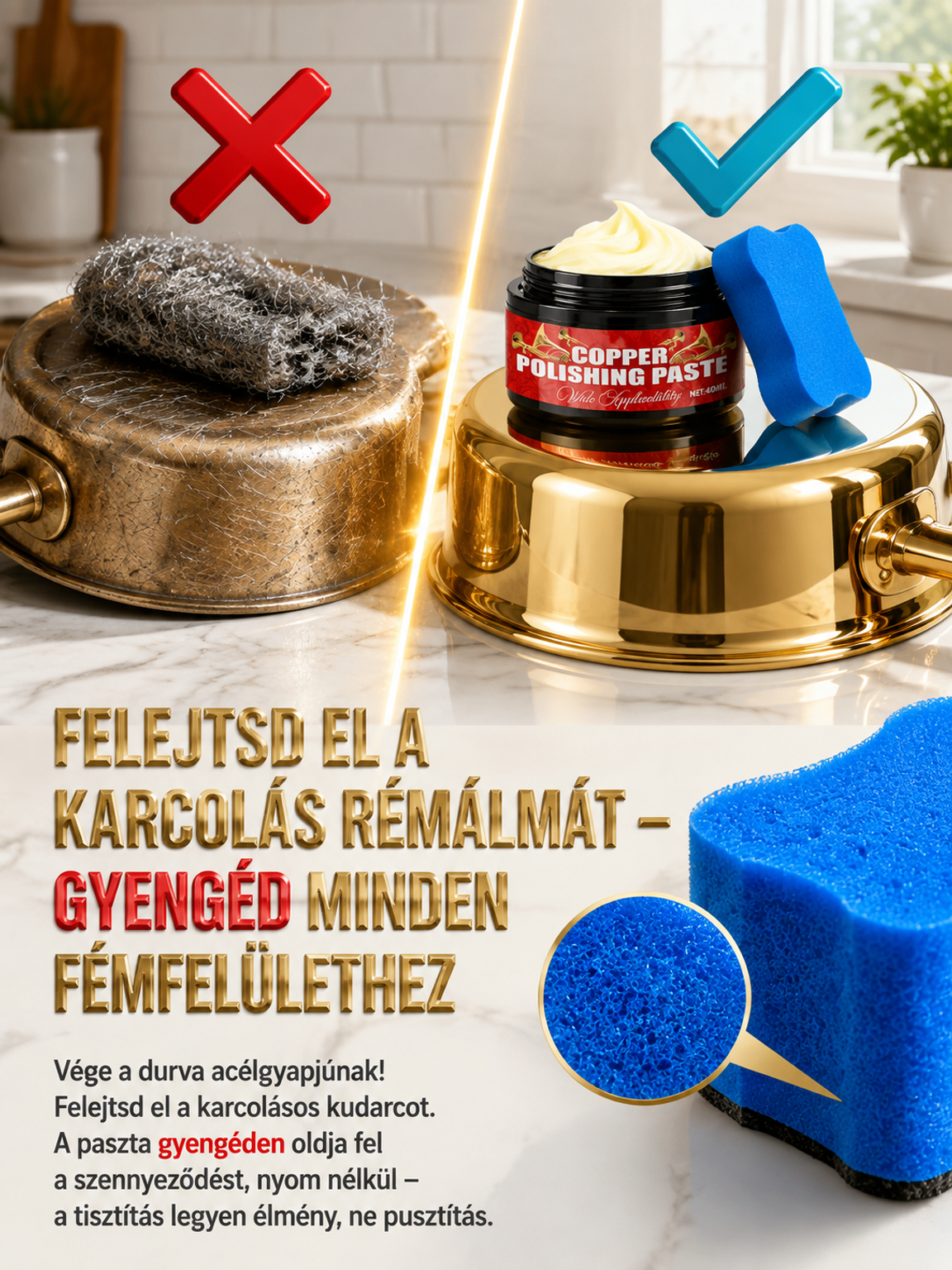 ✨【3mp Varázslat】Többfunkciós nyom nélküli helyreállító és oxidációeltávolító paszta– Instant Oxidációeltávolítás és 180 Napos Korrózióvédelem(Ajándék Szivaccsal)✨