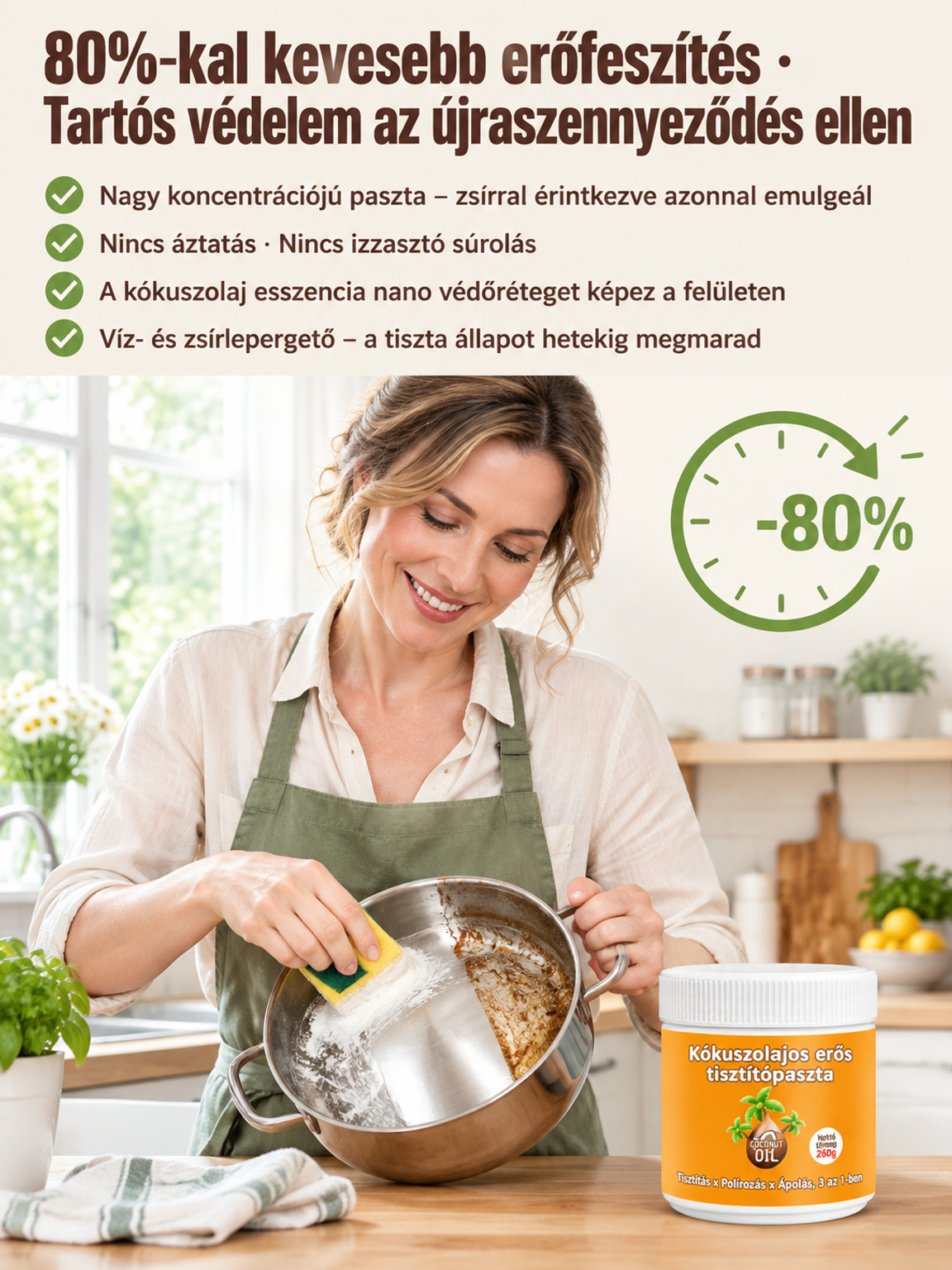 ✨ [10 Másodperces Megújulás - Az Otthoni Tisztítás Csodája] ✨Kókuszolaj erős folt eltávolító