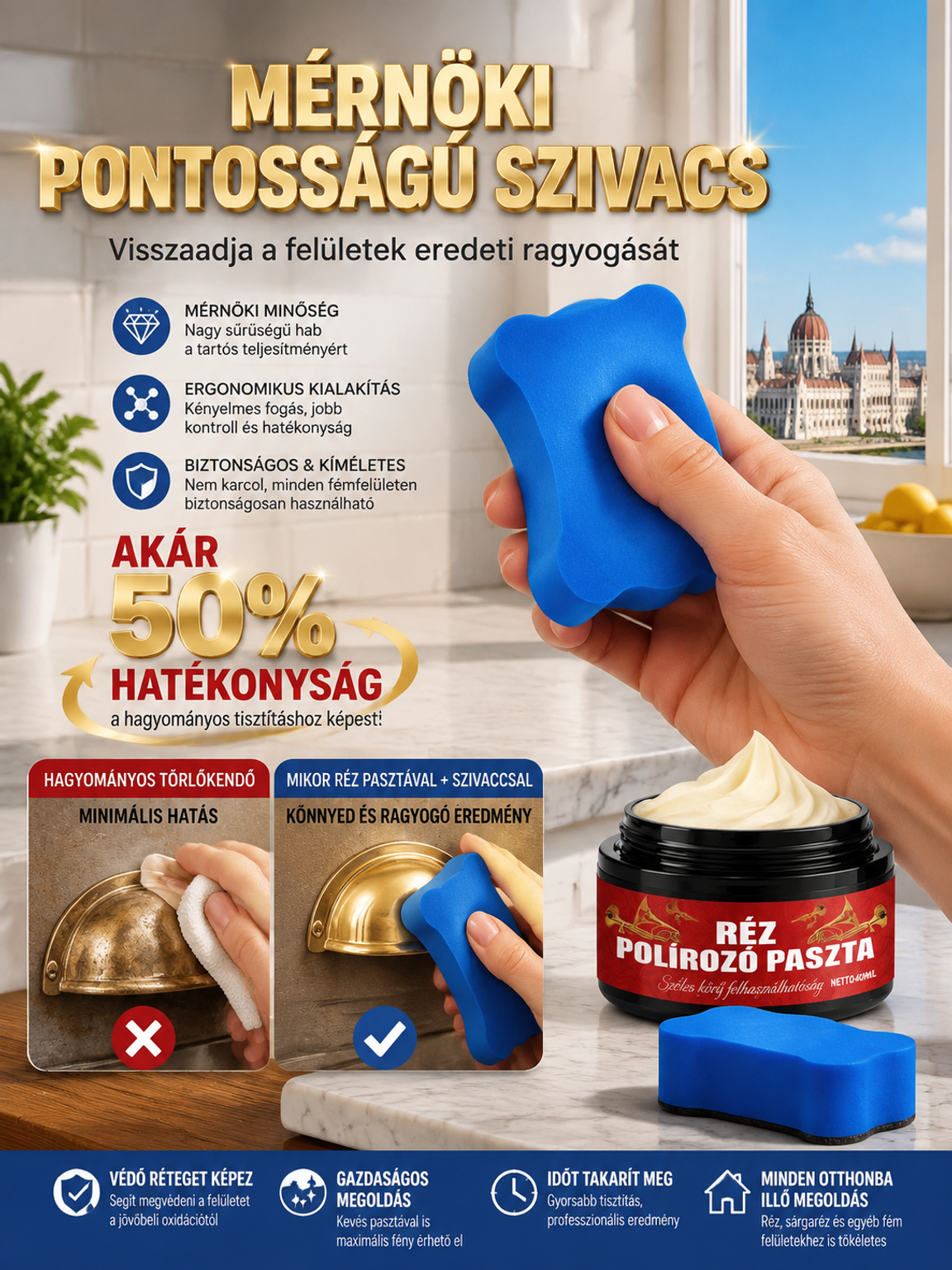 ✨【3mp Varázslat】Többfunkciós nyom nélküli helyreállító és oxidációeltávolító paszta– Instant Oxidációeltávolítás és 180 Napos Korrózióvédelem(Ajándék Szivaccsal)✨