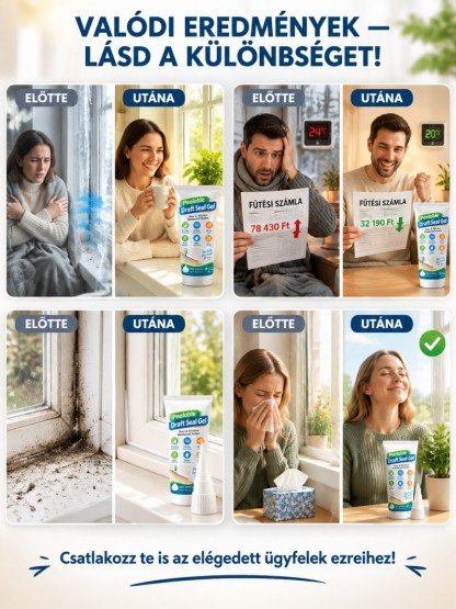 🌡️⚡ Huzatblokkoló & Hőmegtartó Gél – Azonnali 22°C-os Meleg Otthon | Por-, Pollen- és Szélvédelem (-50%)