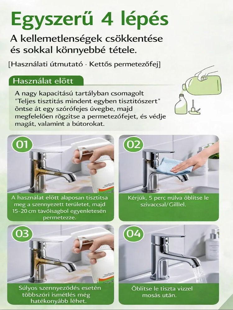 【Biztonságos és gyengéd】Teljes ház multifunkcionális tisztítóspray