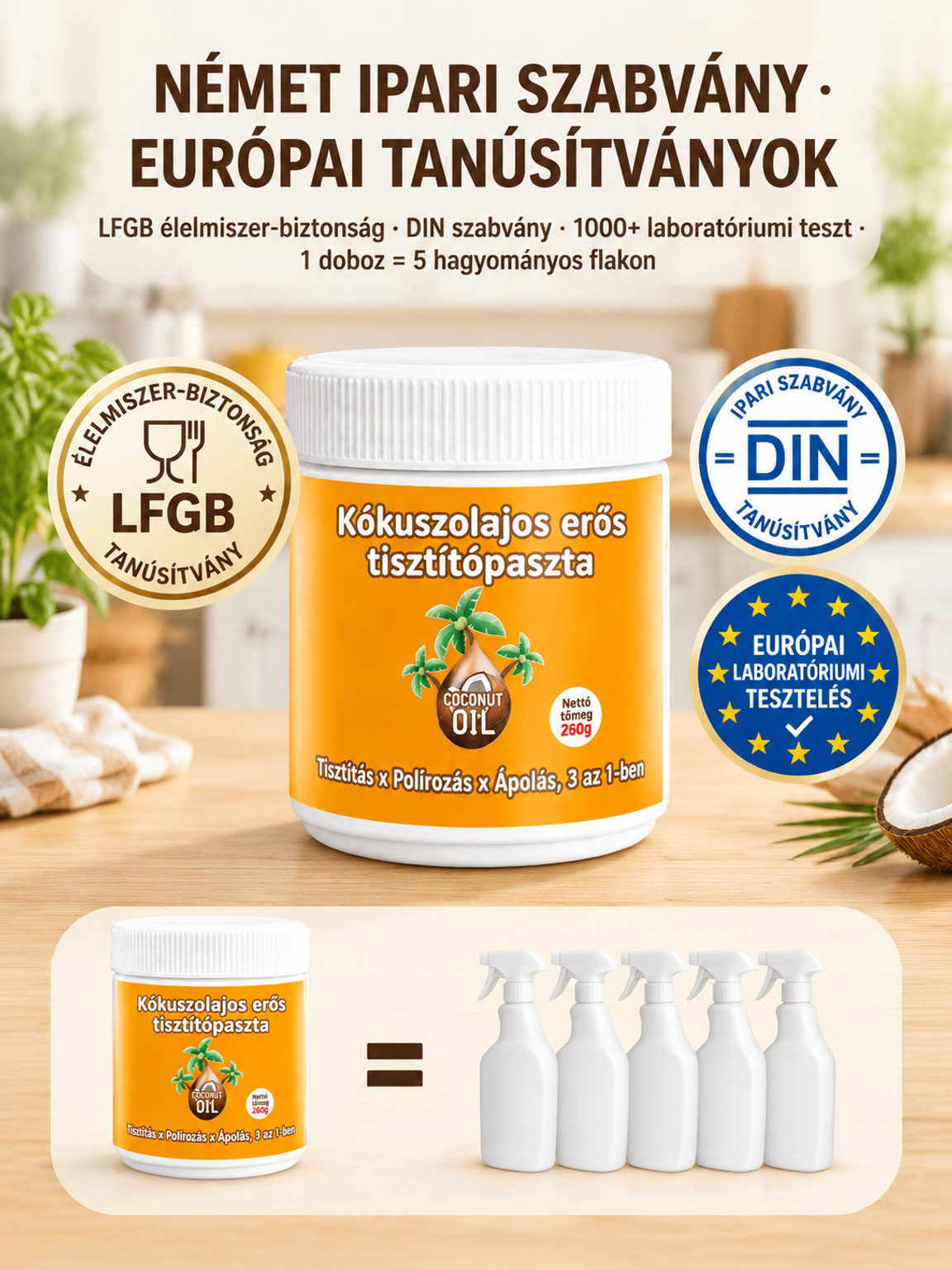 ✨ [10 Másodperces Megújulás - Az Otthoni Tisztítás Csodája] ✨Kókuszolaj erős folt eltávolító
