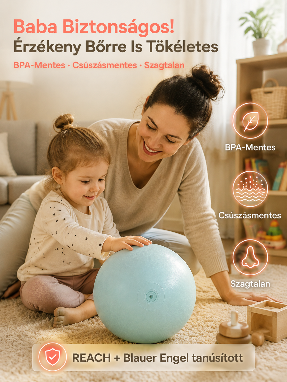 [Német Technológia] Robbanásbiztos pilates labda – Napi 5 perc alakformálás és derékvédelem (-50% akció)