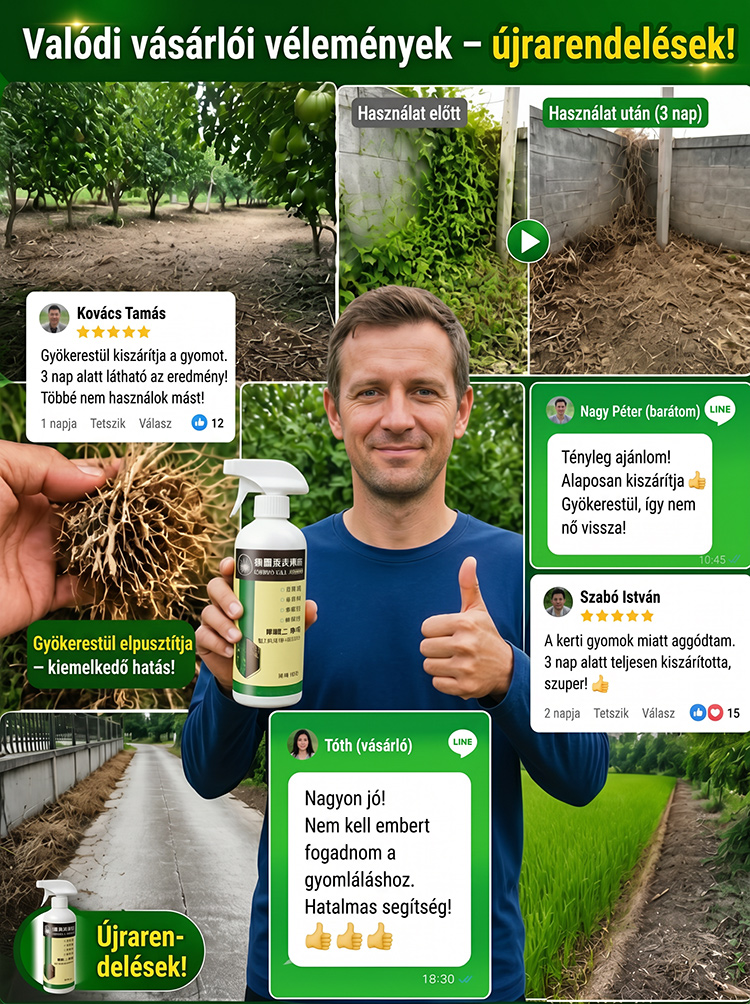 [3 Éve No.1] Erős Gyom- és Bambuszirtó Spray | 2 Méter Mély Gyökérpusztítás | Kutyabarát