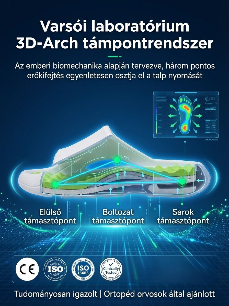 Prémium 3D Ergonomikus Papucs | 4cm Vastag Talpú Kényelem