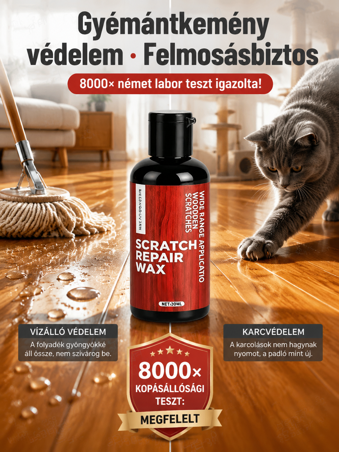 [Spórolj a felújításon] Német Nano Fa Karcjavító Gyanta 