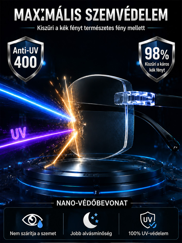 【Német Technológia】Keret nélküli progresszív szemüveg (+1,00-től +7,00-ig önbeálló)