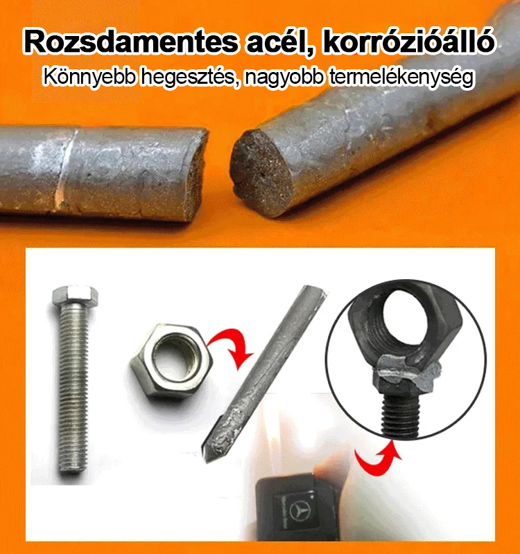 Univerzális alacsony hőmérsékletű olvadó rozsdamentes acél hegesztő elektróda