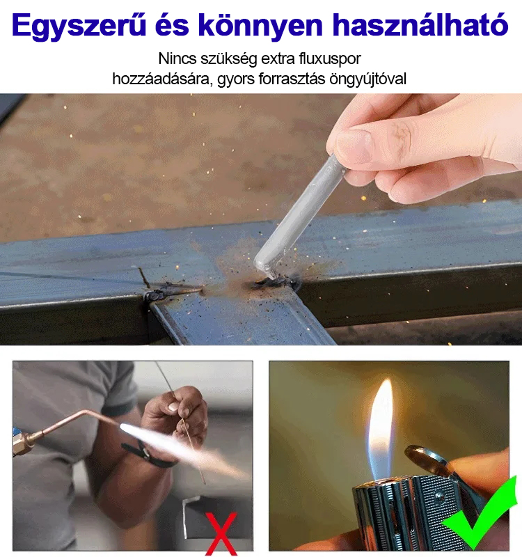 Univerzális alacsony hőmérsékletű olvadó rozsdamentes acél hegesztő elektróda