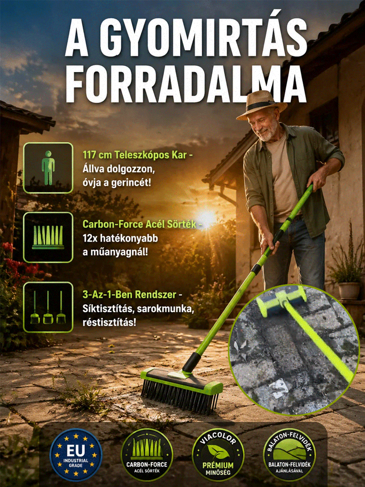 Három az egyben gyomeltávolító acélkefe