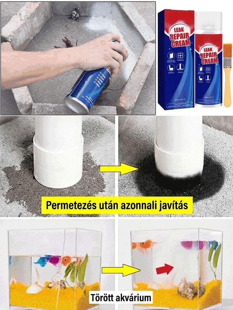 Prémium vízálló tömítő javítóspray - IPX6 védelem, 0 másodperc alatti zárás | Tető, cső és fal javítás