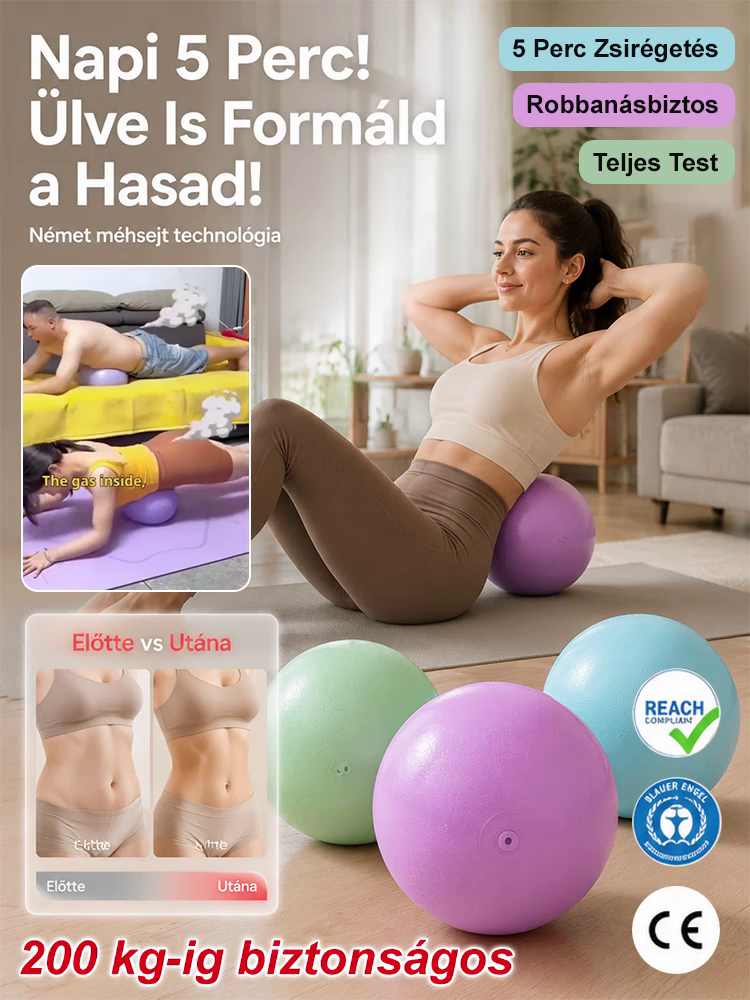 [Német Technológia] Robbanásbiztos pilates labda – Napi 5 perc alakformálás és derékvédelem (-50% akció)