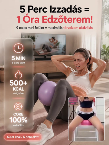 [Német Technológia] Robbanásbiztos pilates labda – Napi 5 perc alakformálás és derékvédelem (-50% akció)