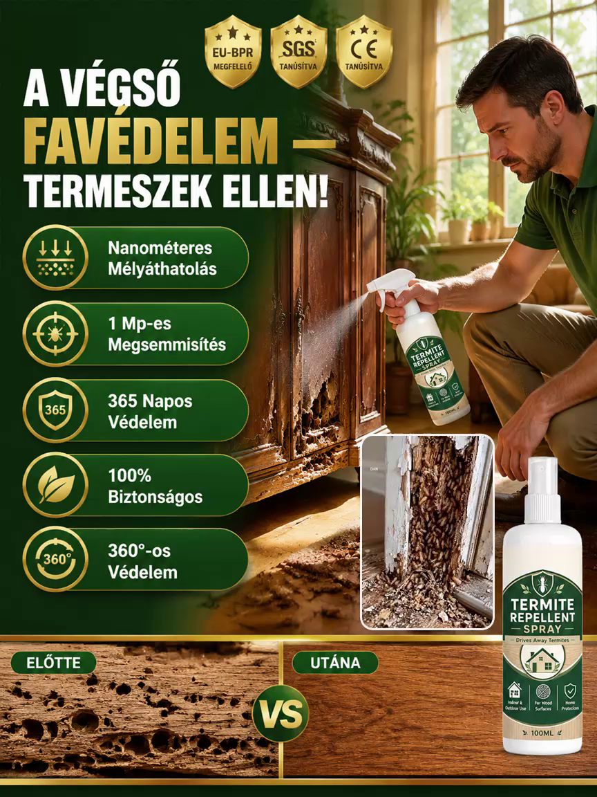 Professzionális nano favédő spray szú és termesz ellen - 365 napos védelem (-80%)