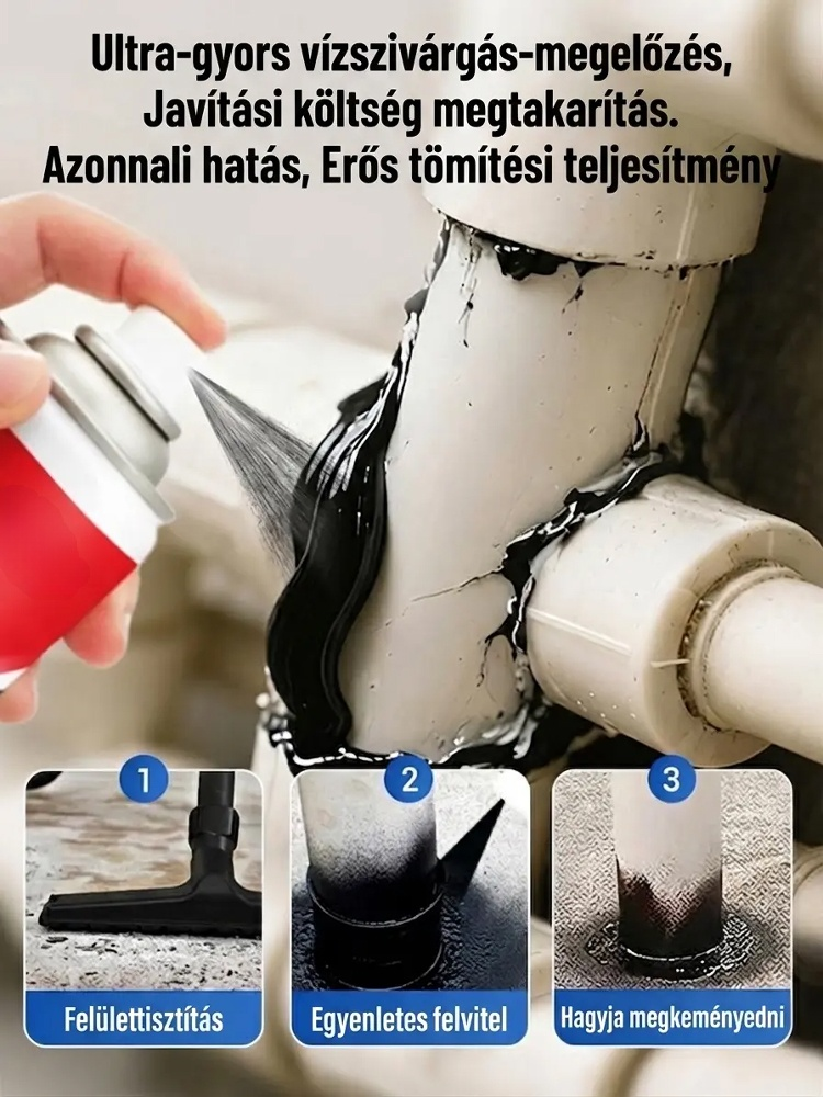 Prémium vízálló tömítő javítóspray - IPX6 védelem, 0 másodperc alatti zárás | Tető, cső és fal javítás